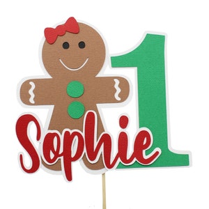 Custom Gingerbread Name Age Cake Topper Gingerbread Girl Boy Birthday Cake Topper