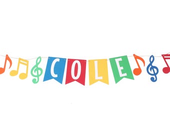 Music Birthday Banner -  Music Birthday Party - Music Birthday Sign - Music Note Birthday Banner - Music Party Decorations