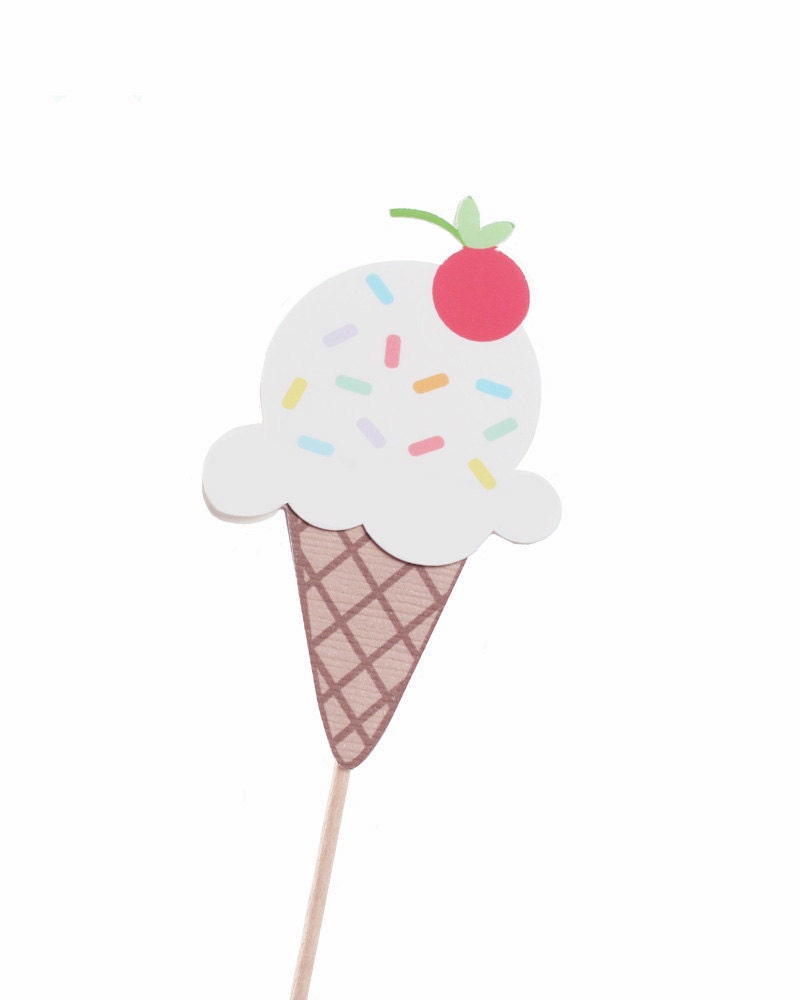 Ice Cream Centerpiece Pick Ice Cream Cone Centerpiece Pick Ice Cream Party Centerpiece Ice Cream Party Birthday Decorations