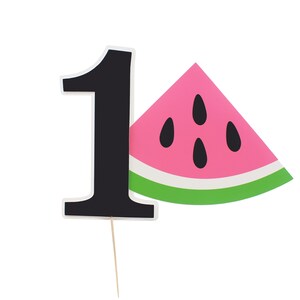 Watermelon Birthday Cake Topper - Watermelon First Birthday Cake Topper - One in Melon