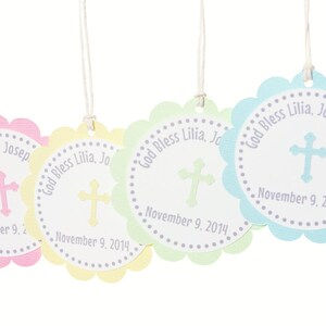Baptism Favor Tags, Communion Favor Tags, Personalized God Bless Favor ...