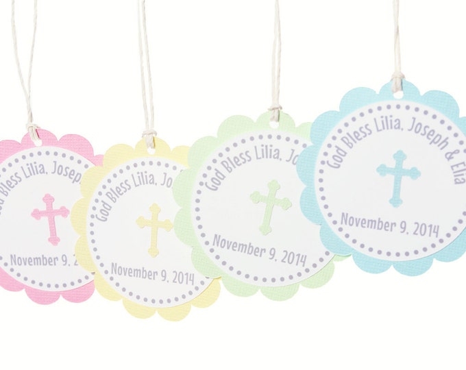 Baptism Favor Tags, Communion Favor Tags, Personalized God Bless Favor ...