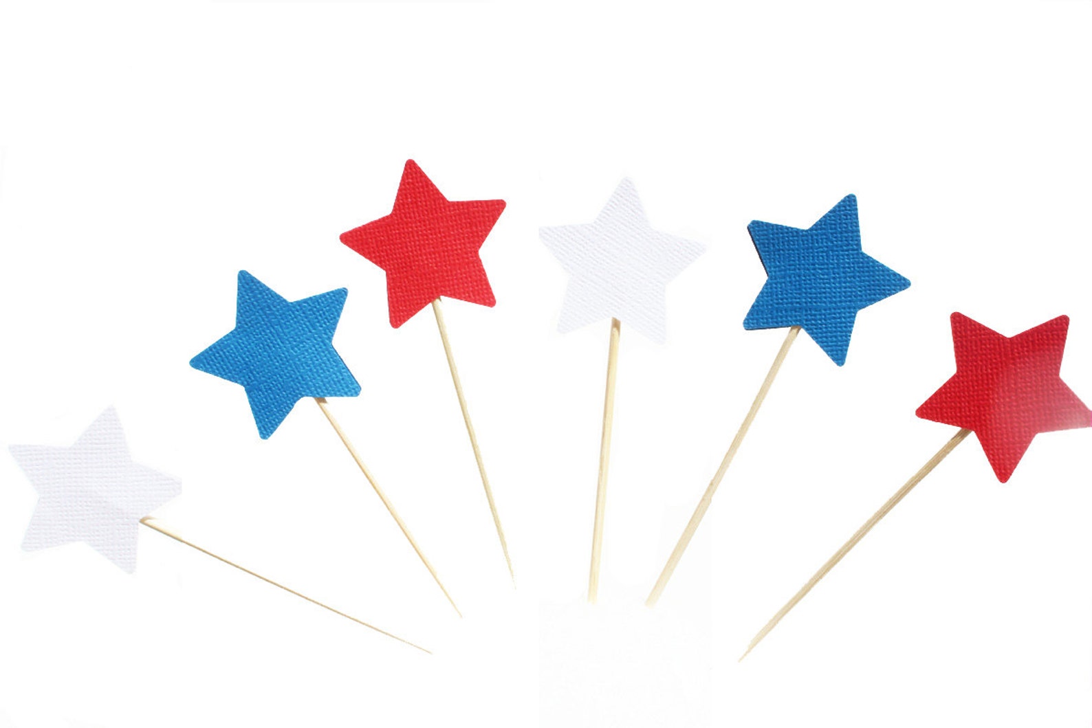 Patriotic Flag Cupcake Toppers / Red White and Blue Cupcake Etsy