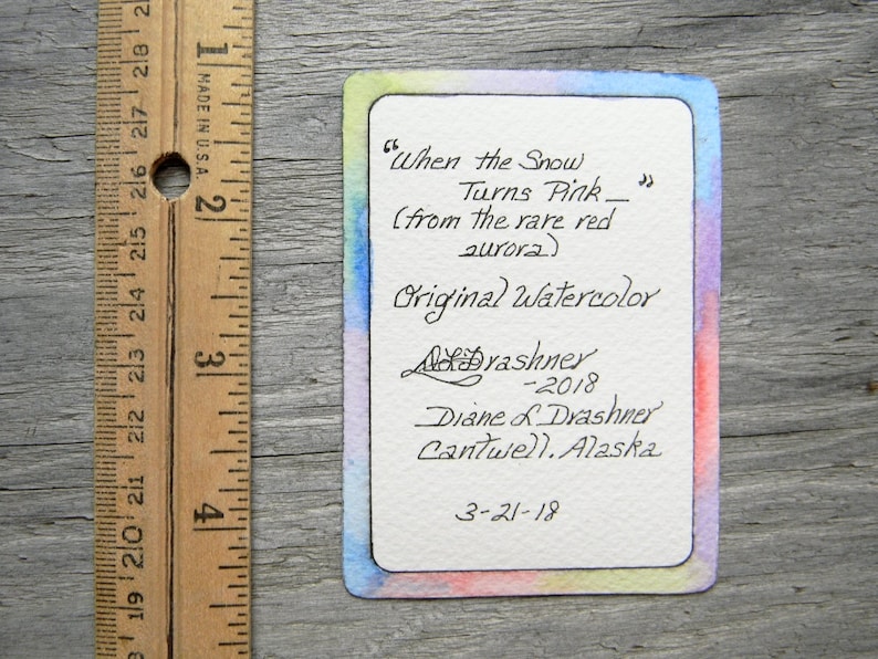 2.5 by 3.5 inches Aurora Watercolor Painting Miniature Watercolor Original ACEO