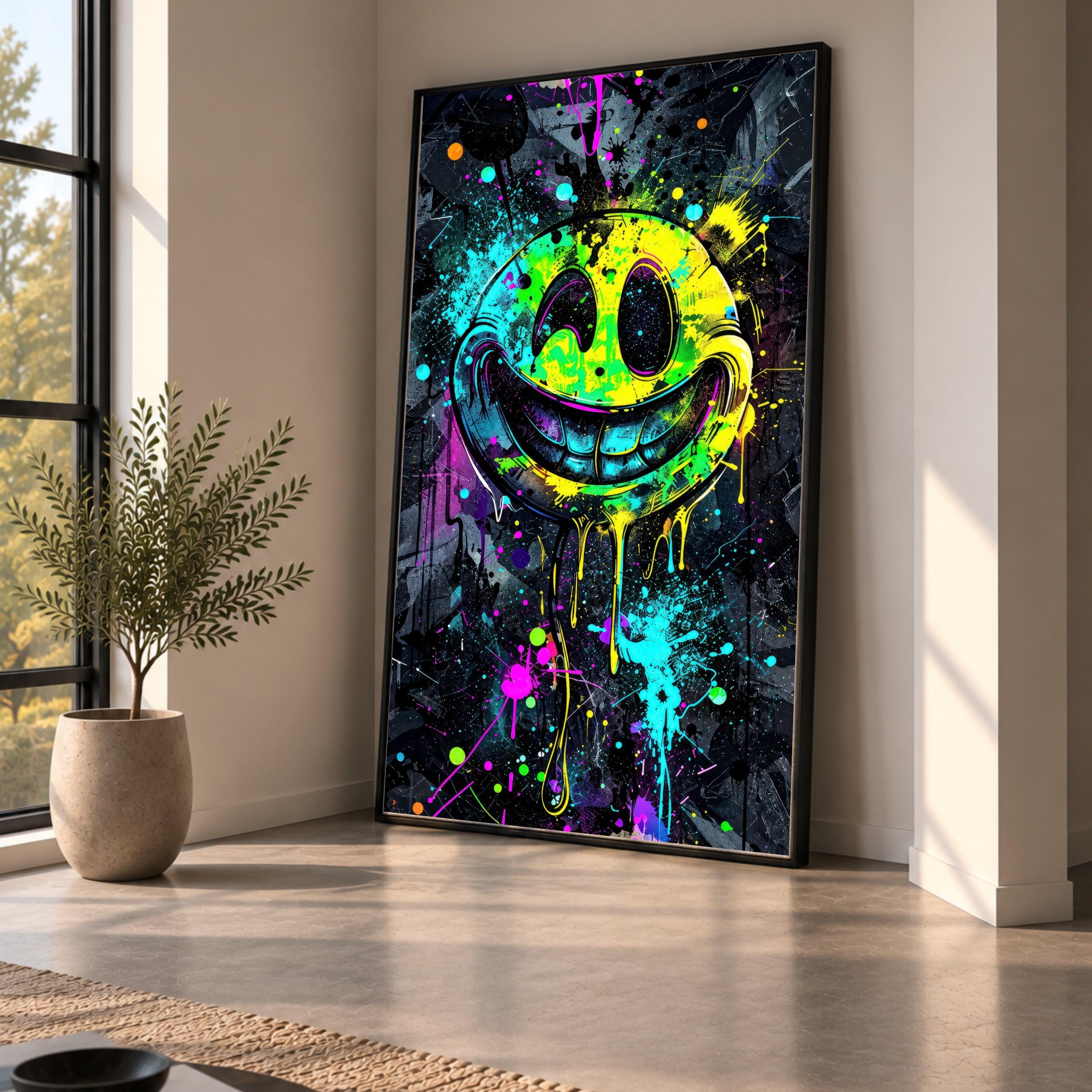 Smiley Canvas Wall Art - Etsy