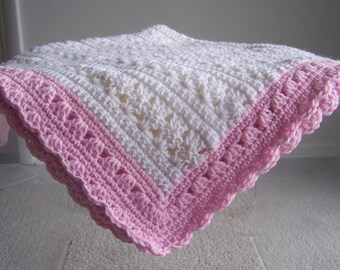 New Hand Crocheted Baby Girl / Lap Blanket by Kim's Crochet Designs!