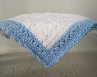 New Hand Crocheted Baby Boy / Lap Blanket by Kim's Crochet Designs!