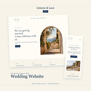 Modèle de site web de mariage Divi 4 | Invitation et RSVP modifiables | Limone & Lace