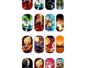 Dragon Ball Z Nail Decals Water Slide Full Cover Wraps DIY Nail Art 1 sheet 30mm