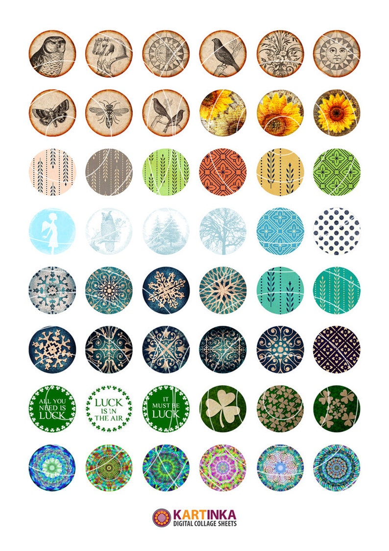 MIXED UP - 1 Inch Size Round Images for Resin Pendants Bottle Caps ...