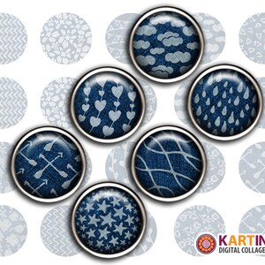 20mm 12mm 10mm formato Stampabili PATTERN su DENIM Scarica le immagini per Orecchini Gemelli Artigianato Gioielli Anelli Bracciali KARTINKAshop