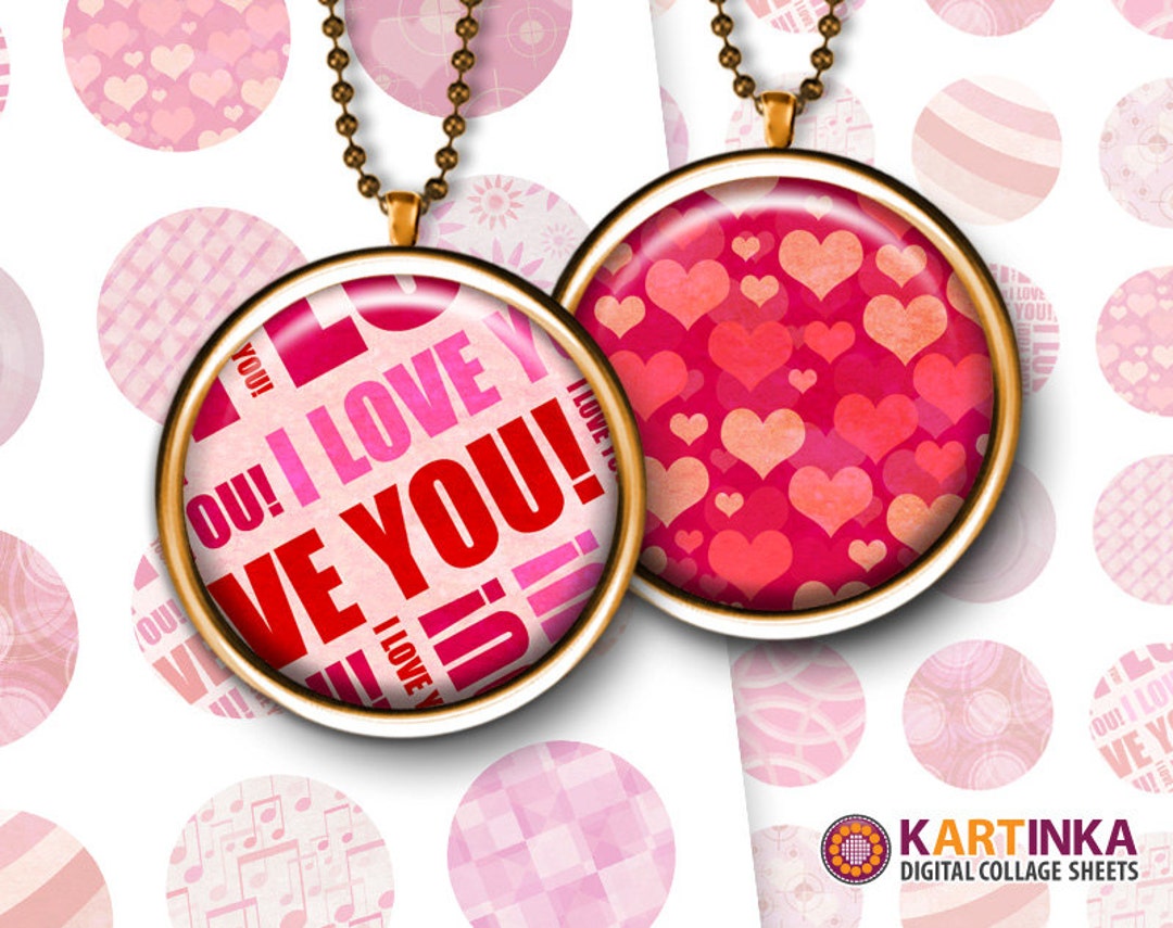 VALENTINE PATTERNS 1 Inch, 1.5 Inch, 7/8 Inch Printable Digital ...