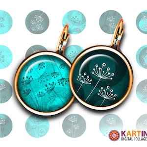 10mm 12mm 15mm 20mm immagini MINT TARASSACO immagini Immagini digitali per orecchini, incastonature della lunetta, anelli, gemelli, ciondoli, bracciali, artigianato