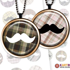 Imagens imprimíveis de bigode de 1 polegada 1,5 polegada 7/8 polegadas para pingentes de resina configurações de moldura ímã artesanato tampas de garrafa fabricação de joias cabochão de vidro