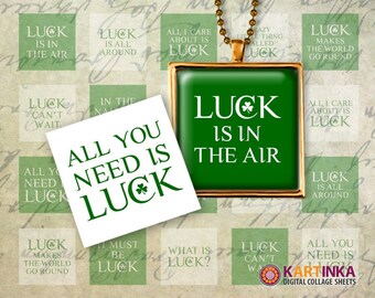 ST PATRICK'S DAY Scrabble 1x1 inch and 1.5x1.5 inch Tile Digital Collage Sheet Printable Download for pendants magnets