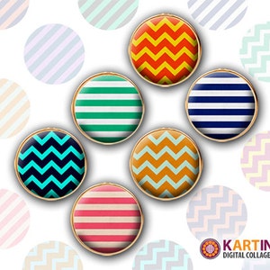 13m, 15mm imprimible Descargar CHEVRONS & STRIPES Imágenes para pendientes, puños, colgantes, artesanías, anillos, tapas de botellas; Hoja de collage digital