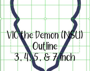 NSU Demon Head Vic Outline Digital Embroidery File