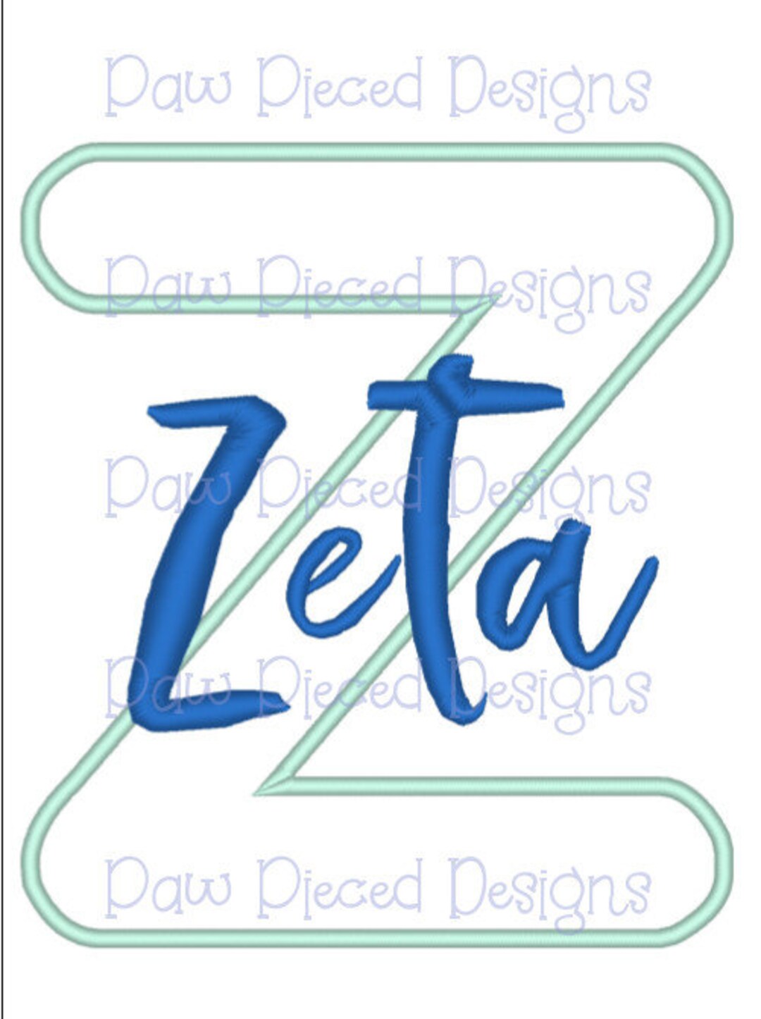 Applique Greek Zeta Digital Embroidery File - Etsy