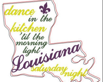 Louisiana Saturday Night Saying Digital Embroidery File