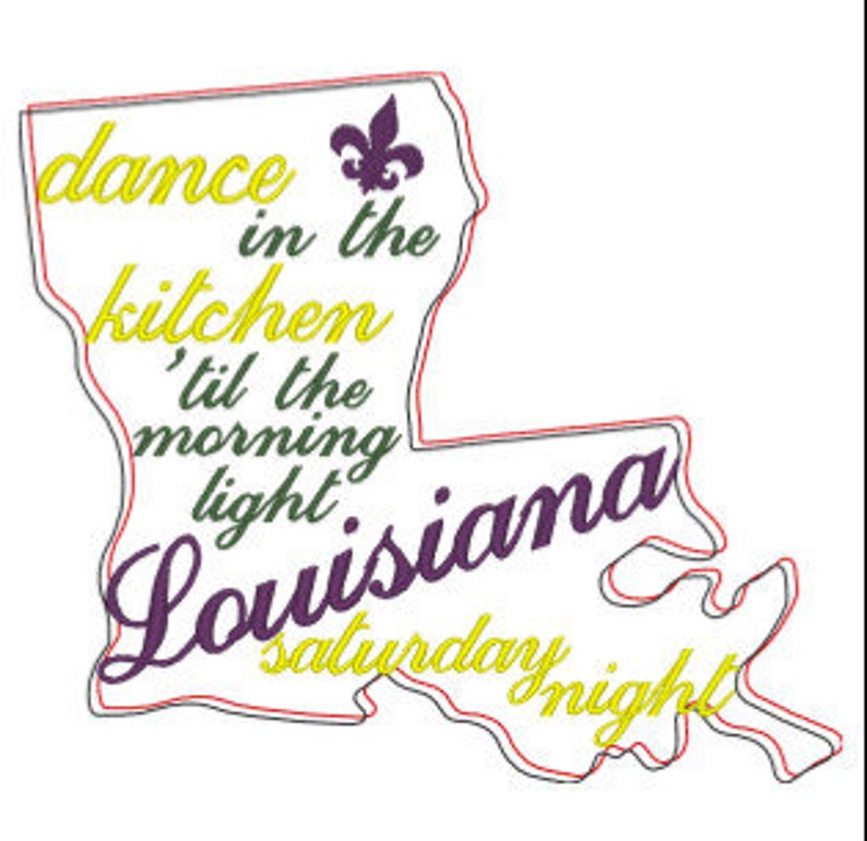 Louisiana Saturday Night Saying Digital Embroidery File image 1
