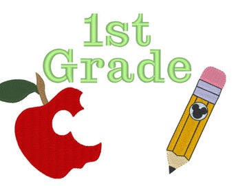 Conjunto de bordado digital de cabeza de ratón para primaria