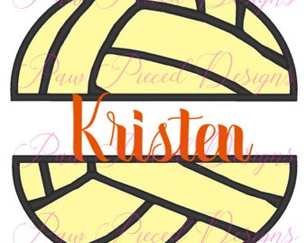 Split Volleyball Applique Digital Embroidery Design