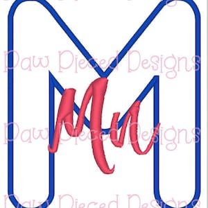 Applique Greek Mu Digital Embroidery File
