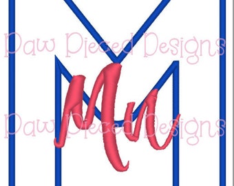 Applique Greek Mu Digital Embroidery File