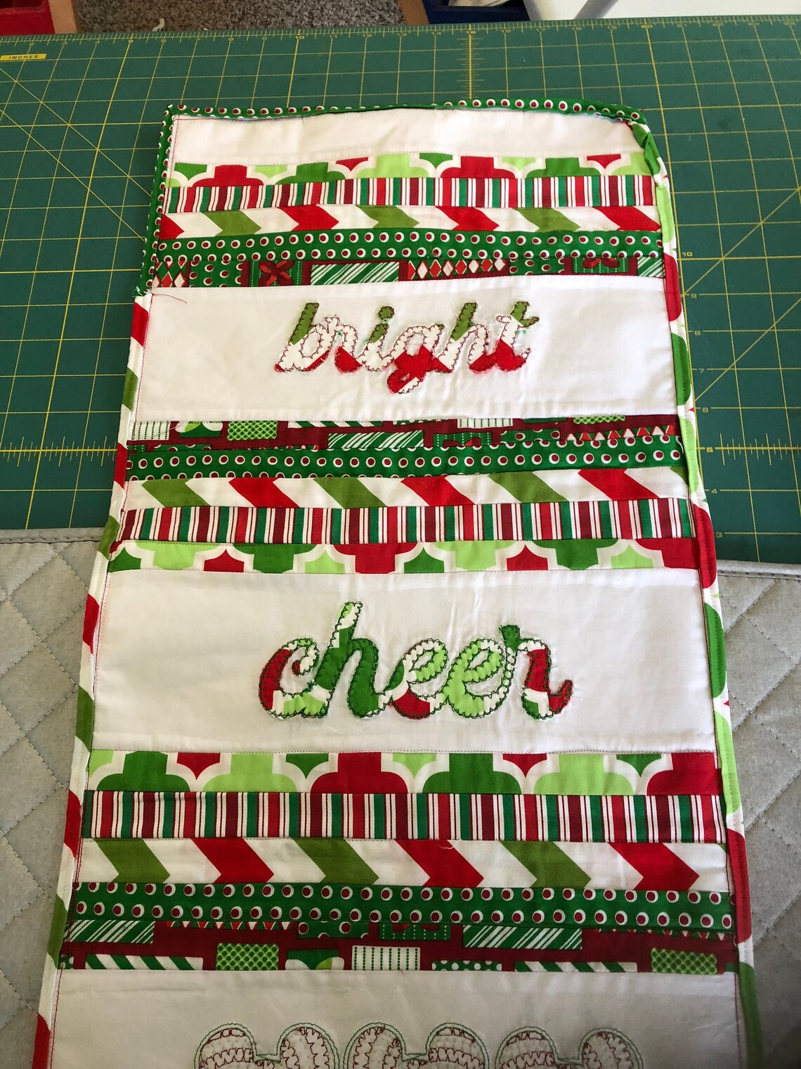 Mouse Christmas Table Runner Set Digital Embroidery File Etsy
