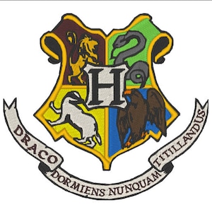 Wizard School Crest Logo Digital Embroidery File