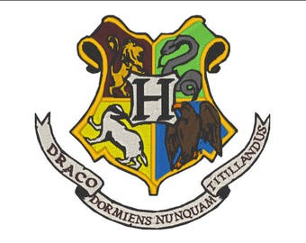 Archivo de bordado digital del logotipo de Wizard School Crest