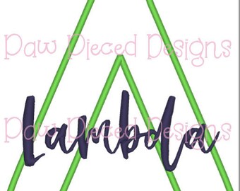 File di ricamo digitale Lambda greco applique