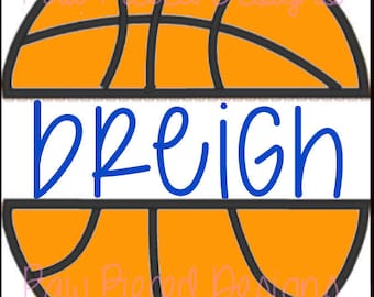 Split Basketball Applique Digital Embroidery File