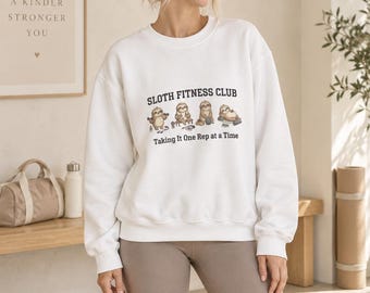 Sloth Fitness Club Taking It One Rep at a Time Sweatshirt