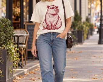 Capybara Graphic Tee, Retro Sunglasses Animal Shirt, Comfort Colors Cotton T-Shirt