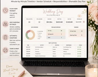 Wedding Day Timeline Manager, Excel Schedule, Vendor Run Sheet (Digital Download)