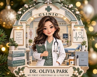 First Christmas As A Doctor Ornament, Personalized Physician Gift With Name, Medical Career Milestone Keepsake 2026