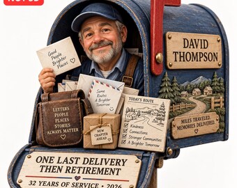 Personalized Mail Carrier Retirement Ornament, Postal Worker Keepsake, Mailbox Career Milestone Gift