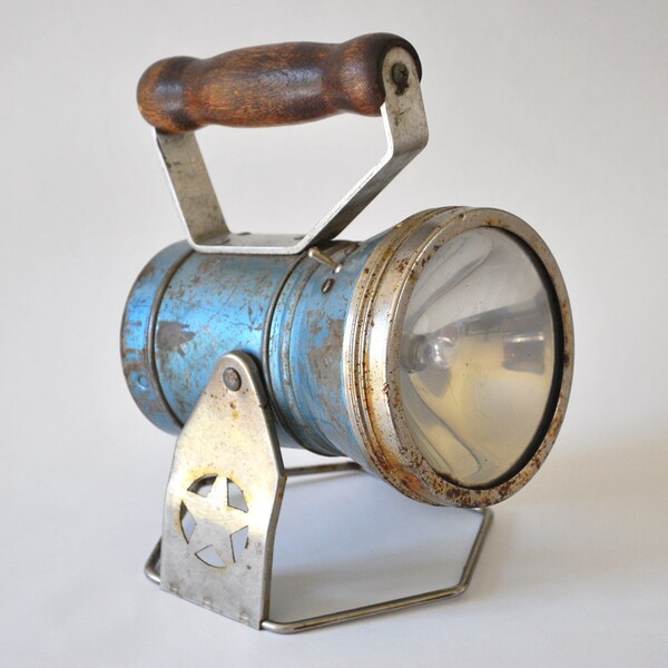 Vintage Blue Flashlight Lantern from the Star Headlight & Lantern Co.