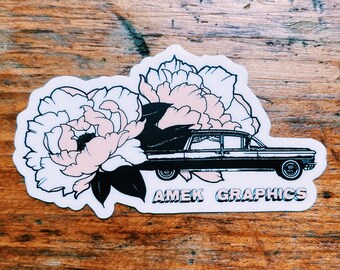 AMEK Graphics Hearse Sticker