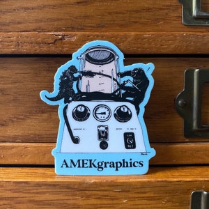Zilla vs. Kong blue Porti-Boy embalming machine sticker