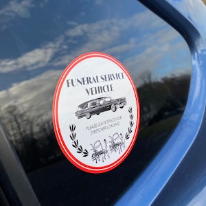 Funeral Vehicle window cling
