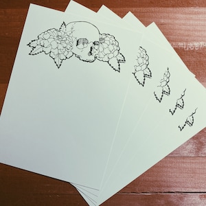 Skull & Marigold blank stationary cards