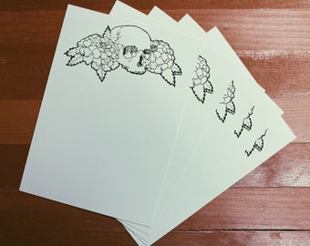 Skull & Marigold blank stationary cards