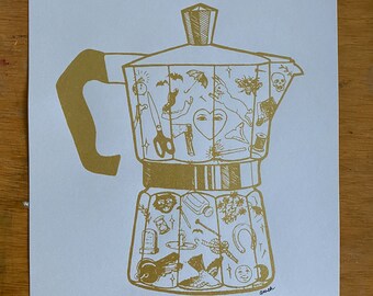 Superstitious Coffee Percolator screenprint