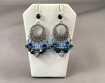Blue & Green Multi color drop Earrings.