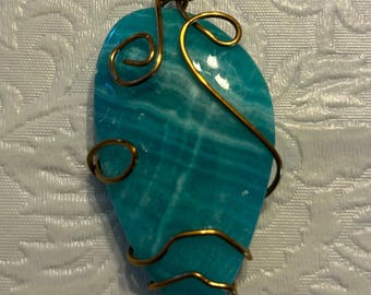 Light Blue Agate Pendant