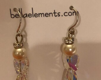 Swarovski Crystal and Sterling Angel Earrings