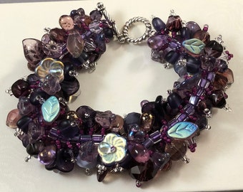 Lush purple beaded bracelet