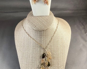 Rutilated Quartz and Sterling Necklace and Earrings set